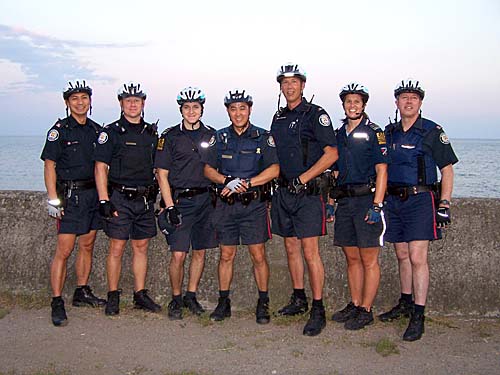 Toronto Police and EMS bicycle patrol on Centre Island