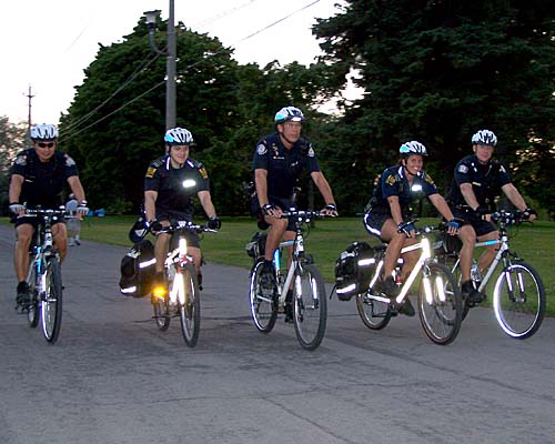 Toronto Police and EMS bicycle patrol on Centre Island