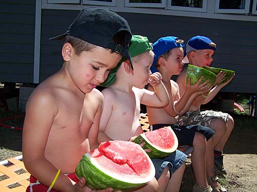 family games, watermelon eating contest