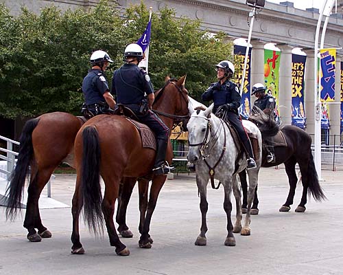 Mounted Toronto Police at the CNE, day before the opening 2007