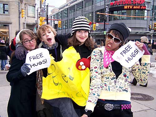 Free Hugs Campaign at Toronto Eaton Centre December 29, 2007