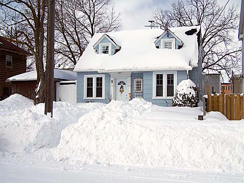 fresh snow on March 9, 2008 in Acton, Ontario