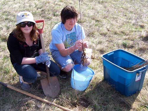 Earth week tree planting at Duffering Aggregates Acton Quarry. April 19, 2008.