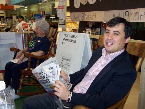 Member of Parliment (MP) Michael Chong supports the Seniors at a Rocking Fund Raiser held at the Acton Sobeys