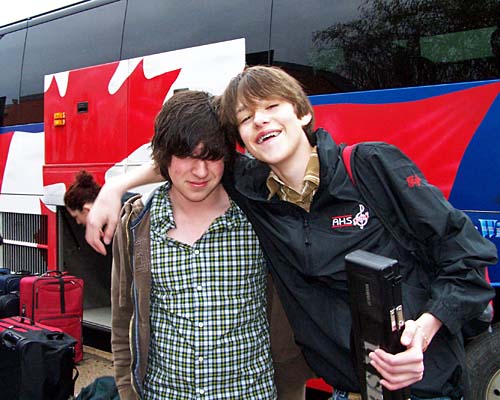 Kevin and Kyle get ready to start their band trip to Boston in May 2008