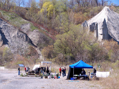 Scarboro Bluffs, Toronto. Shooting a movie