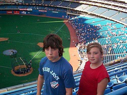 Kevin and Erin at the Sky Dome for a Blue Jays baseball game in Toronto, Ontario