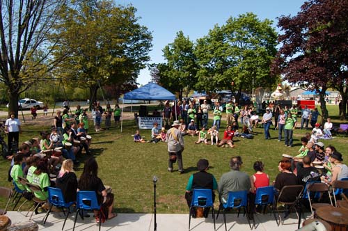 large drum circle at the 2008 Acton Youth's Chance 4 Change in Prospect Park, Ontario