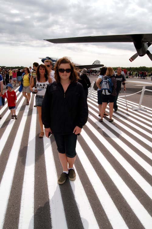 Erin on the flightline at the Quebec International Air Show 2008