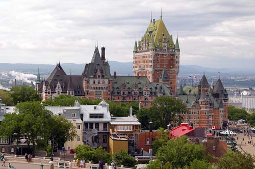 The old town of Quebec in a view from the Citadel