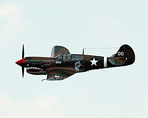 2008 Geneseo Airshow - P40 flying Tiger