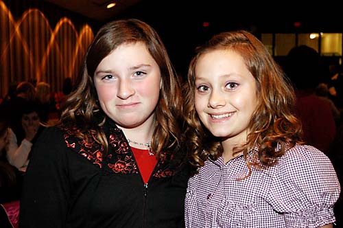 Two young girls at the Acton High School Band 2007 Christmas Concert