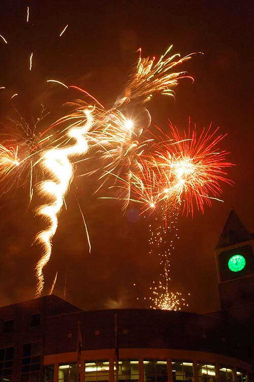 New Years Eve fireworks at the City of Brampton, Ontario, Canada - December 31, 2007