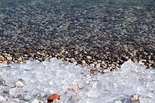 ice "rocks'" along the Lake Ontario shoreline