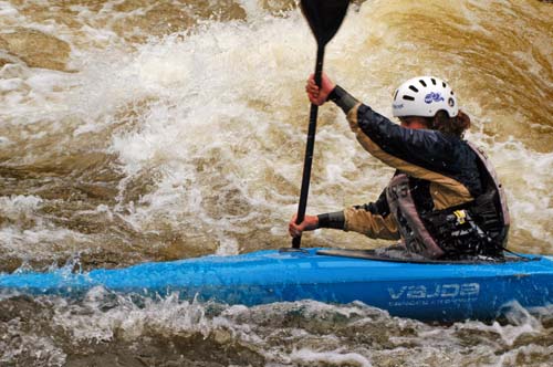 Elora Gorge whitewater down river kayak slalom race, may 11, 2008, Ontario