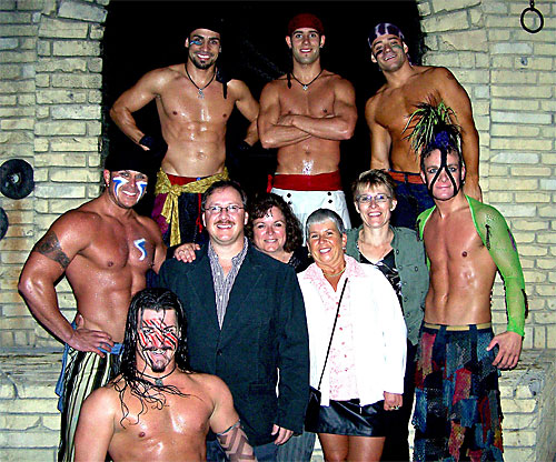 Las Vegas male cast of Sirens of Treasure Island (TI) with tourists