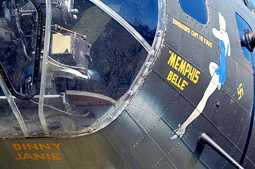 World War II B-17 Bomber Memphis Belle at the Russell Group Air Show in Niagara Falls, Ontario, Canada.