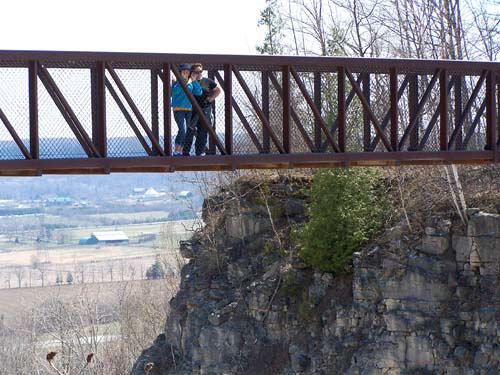 Dufferin Quarry Bridge - Bruce Trail pedestrian crossing of Milton Quarry.