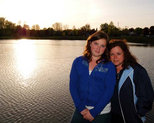 Ann and Erin Hamilton along the shores of Fairy Lake in Prospect Park, Ontario