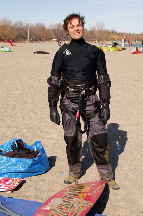 Kite surfer at Ashbridges Bay, Toronto, Ontario