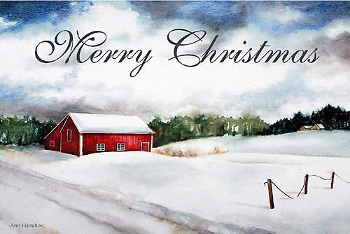 Ann Hamilton 2007 Christmas Card - watercolour painting